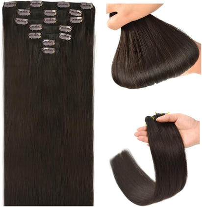 Clip-ins (50cm) 7 pieces / Mörkbrun
