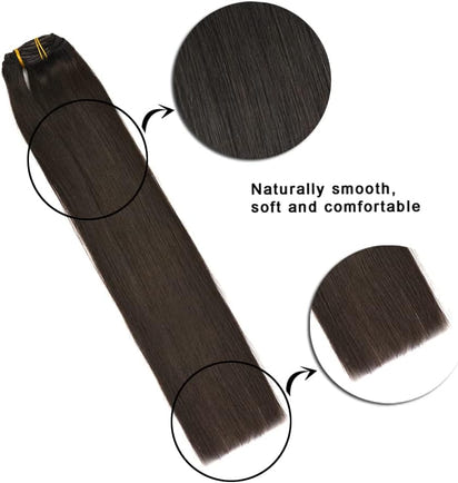 Clip-ins (50cm) 7 pieces / Mörkbrun