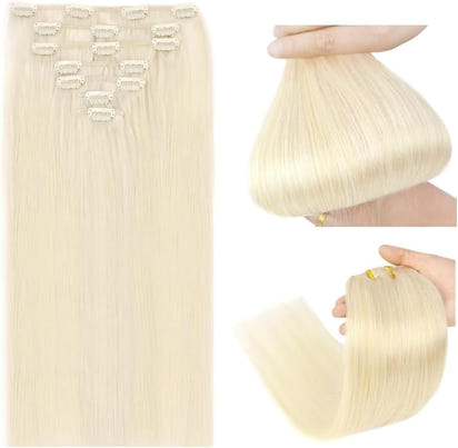 Clip-ins (50cm) 7 pieces / Platinablond