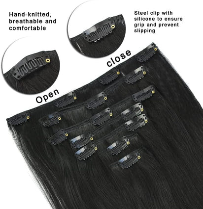 Clip-ins (50cm) 7 pieces / Svart