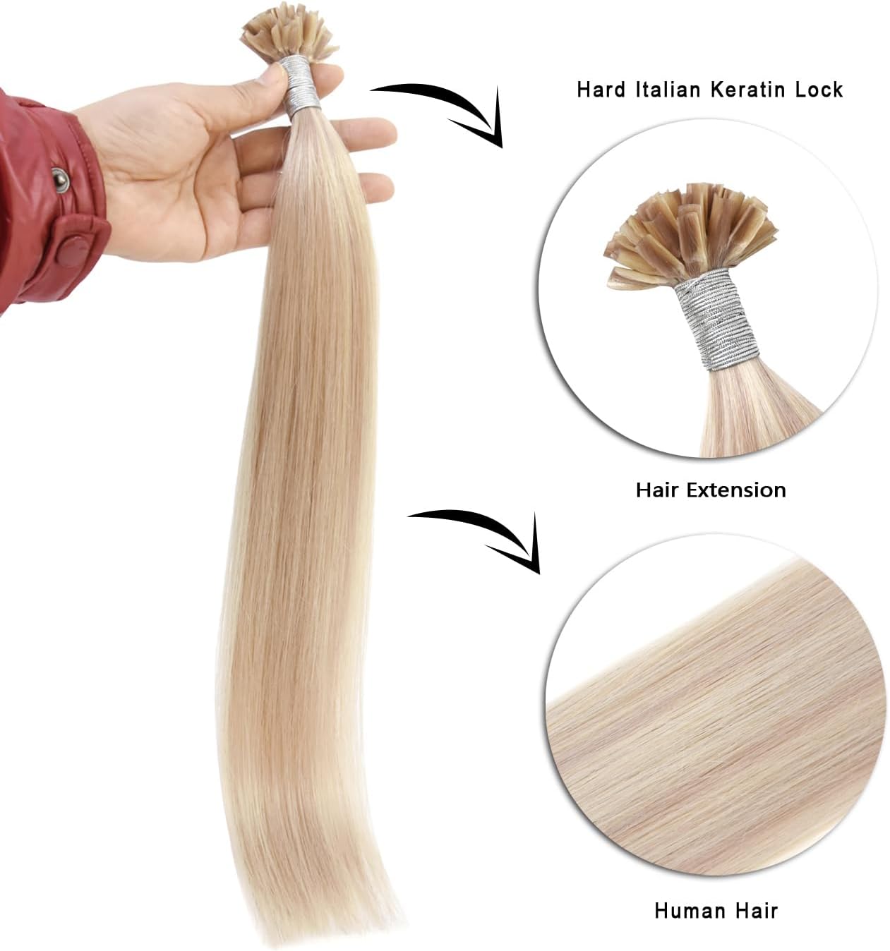 Keratin Extensions (50cm) Askblond