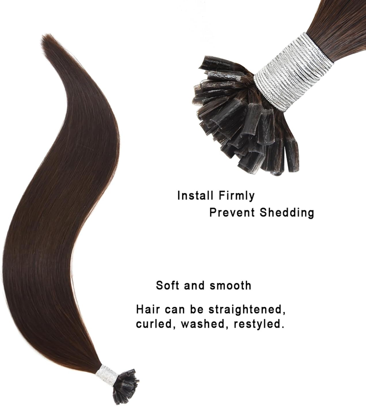 Keratin Extensions (50cm) Mellanbrun