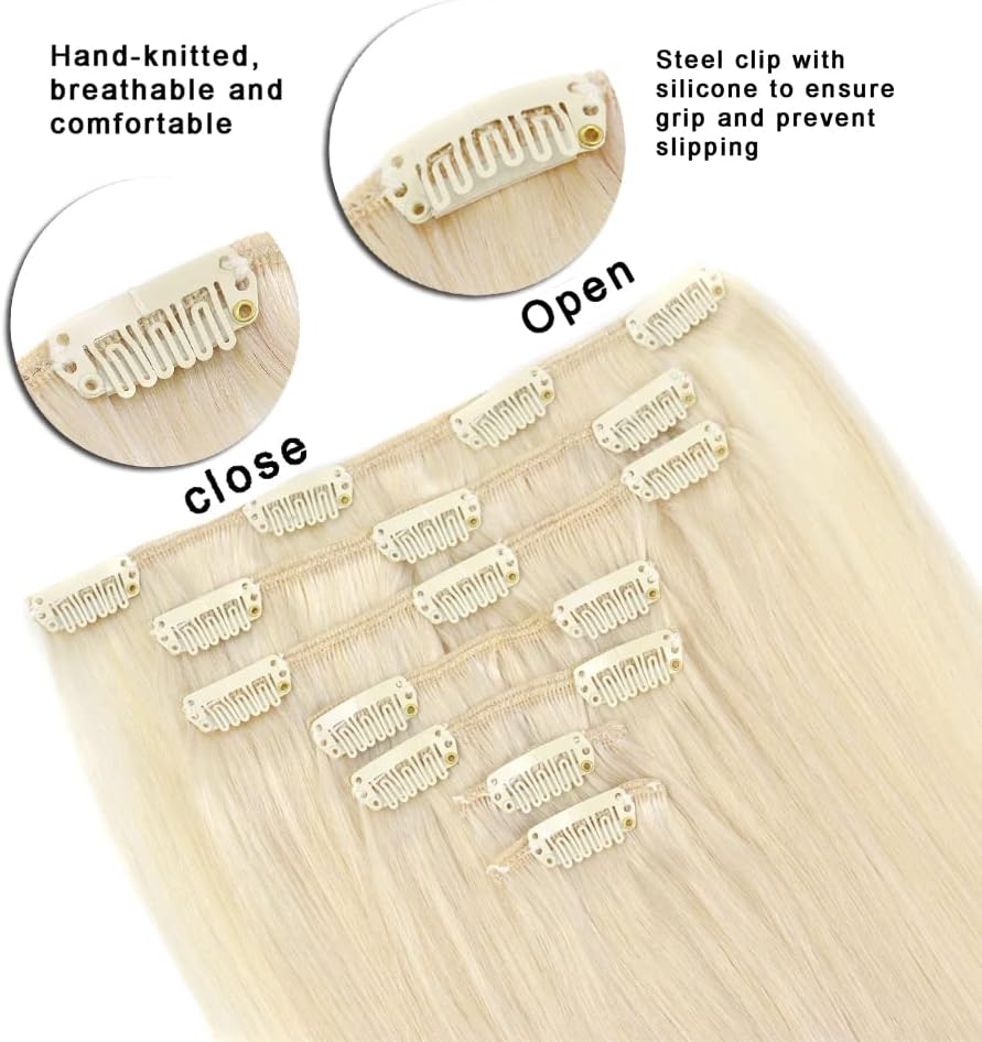 Clip-ins (50cm) 7 pieces / Platinablond