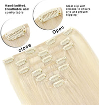 Clip-ins (50cm) 7 pieces / Platinablond